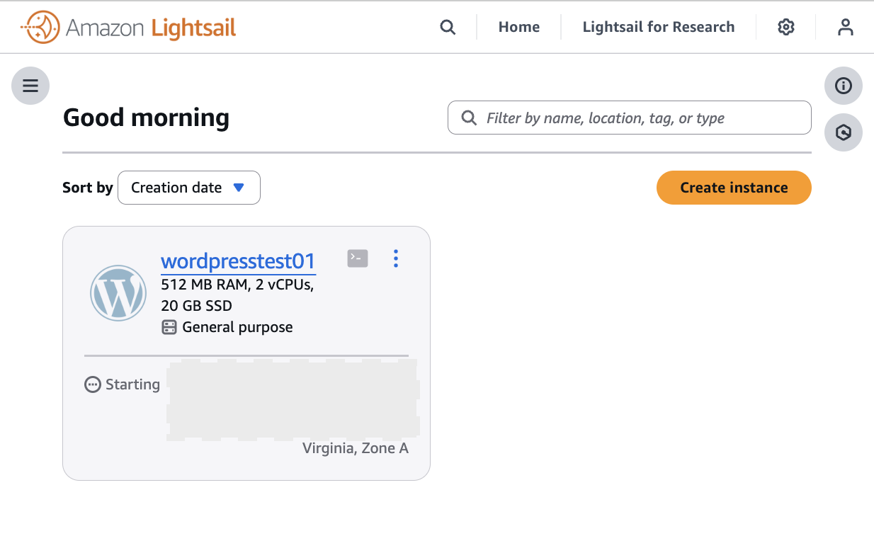 First glance at your Amazon Lightsail instance