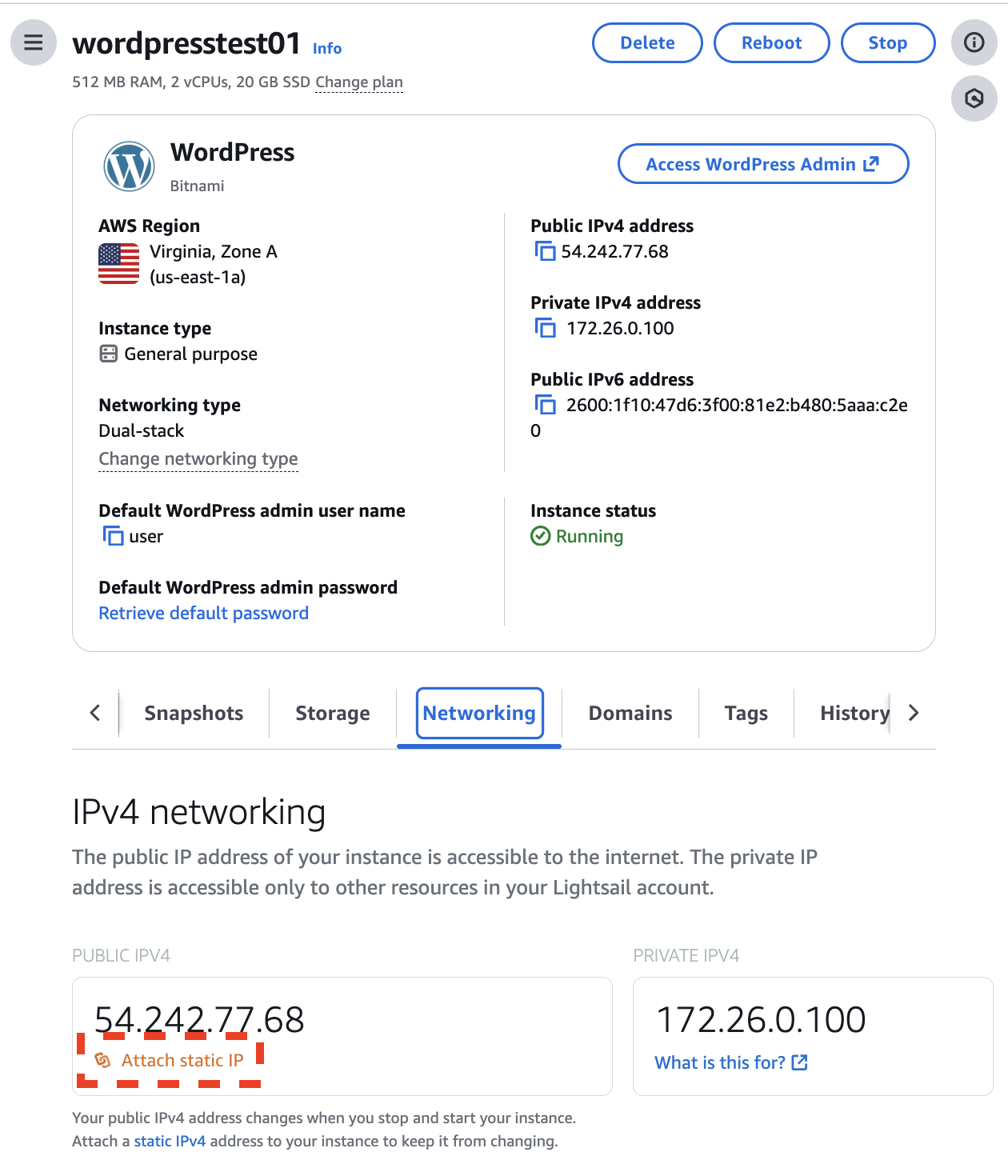 Select static IP address under Networking