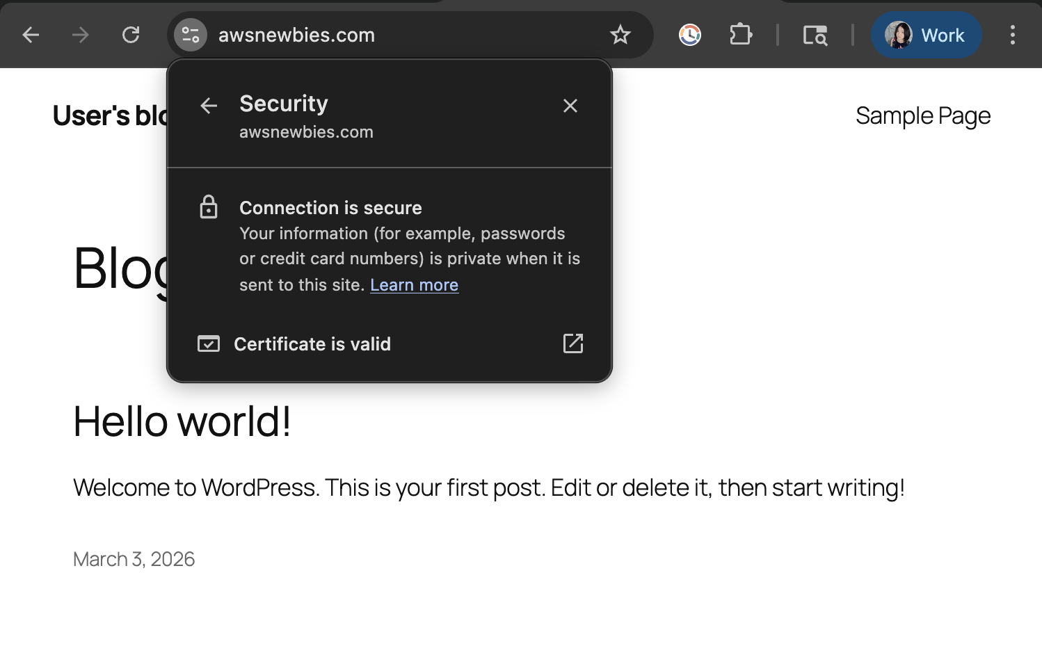 Certification valid on your browser